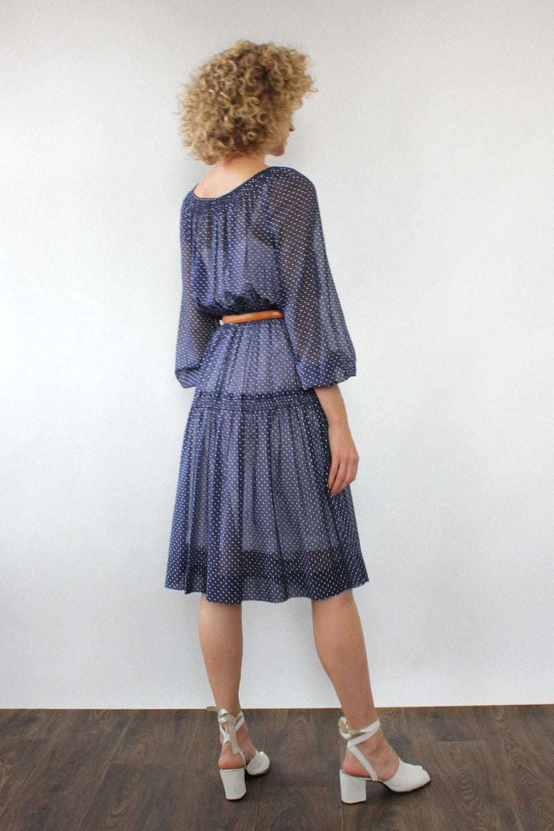 sheer swiss dot dress Sheer Swiss Dot Long Sleeve Dress