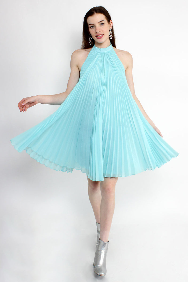 Tiffany Blue Accordion Halter Dress XS/S Tiffany Blue Accordion Halter Dress XS/S