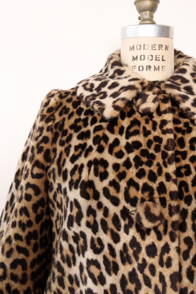 Cropped leopard clearance fur jacket