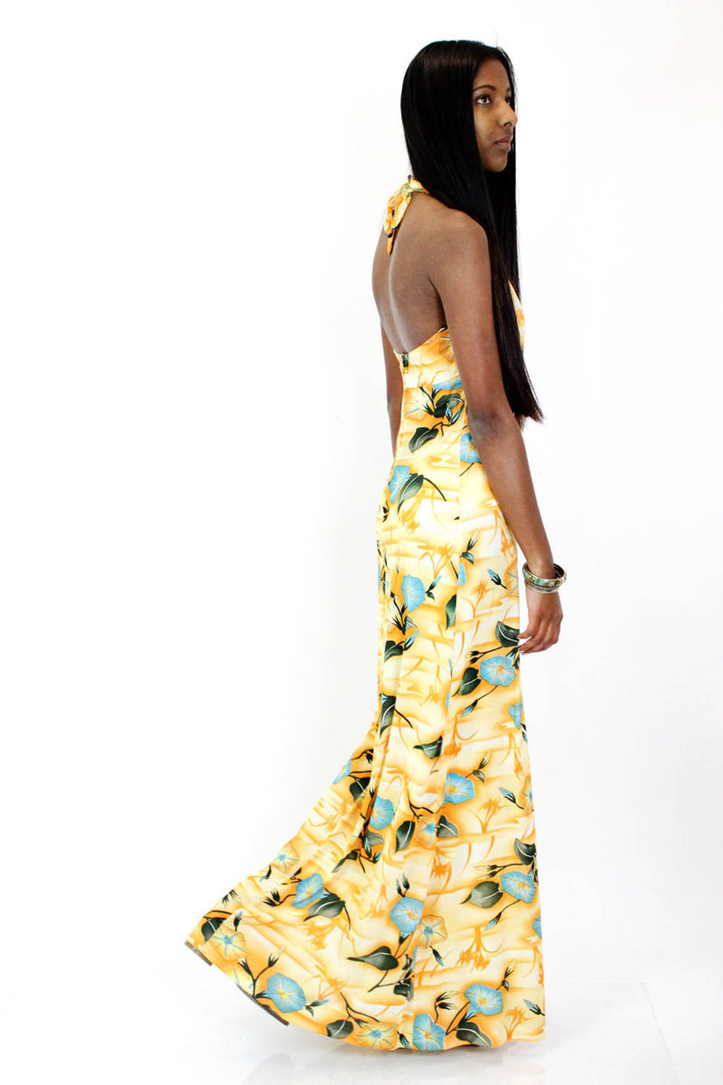 70s Trumpet Flower Halter Dress S/M OMNIA 70s Trumpet Flower Halter Dress S/M OMNIA