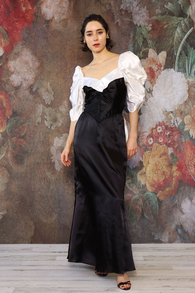Black and White Satin Bow Dress S-S/M Black and White Satin Bow Dress S-S/M