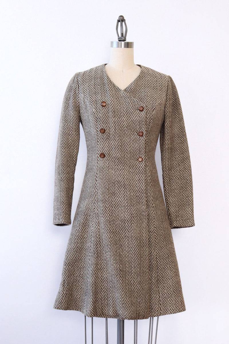 Herringbone Tweed Dress XS/S OMNIA Herringbone Tweed Dress XS/S OMNIA