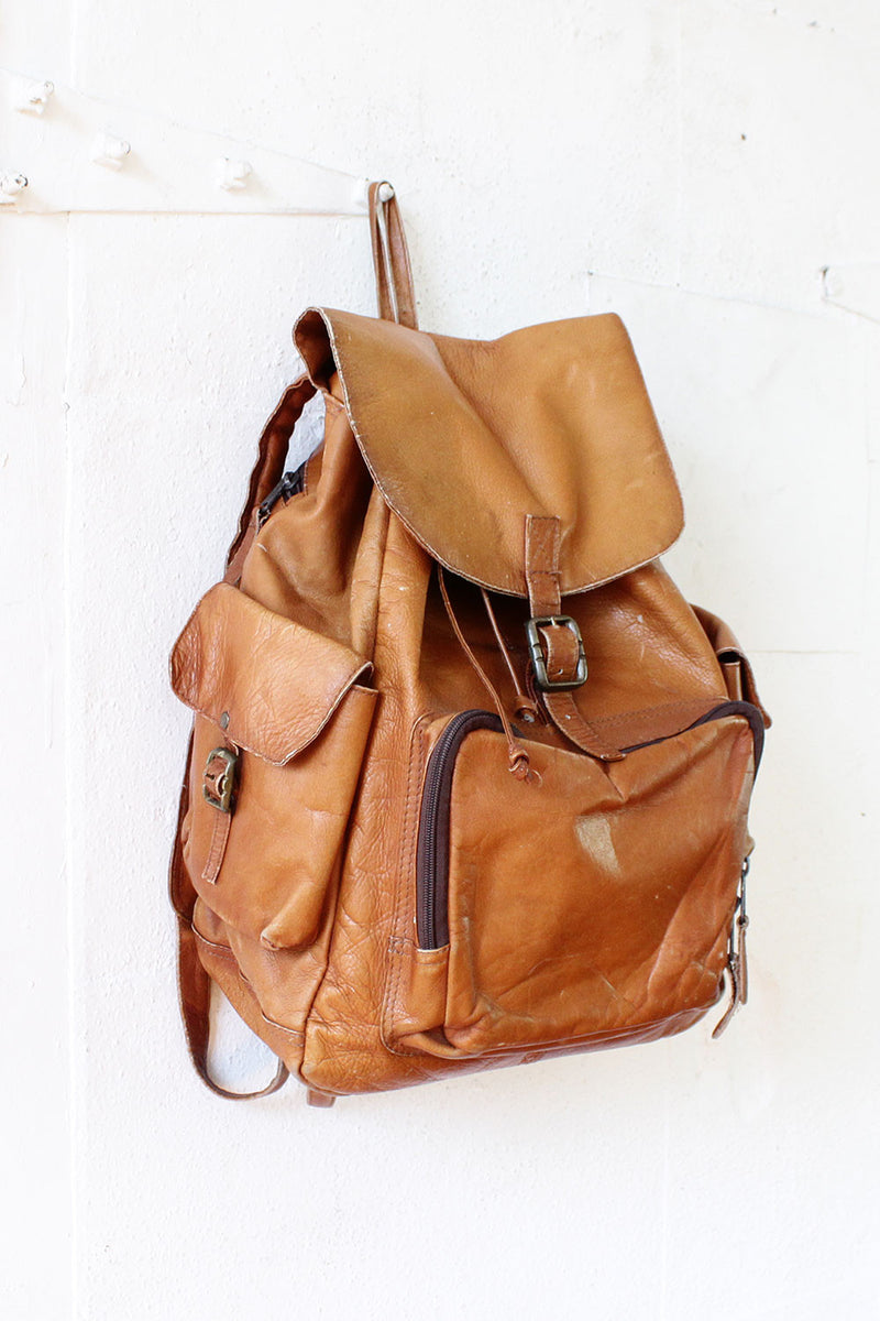 big leather backpack Large Chestnut Leather Backpack