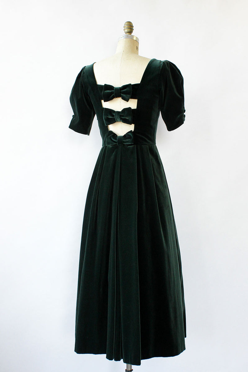 Laura Ashley Bow Back Velvet Dress S OMNIA Laura Ashley Bow Back Velvet Dress S OMNIA