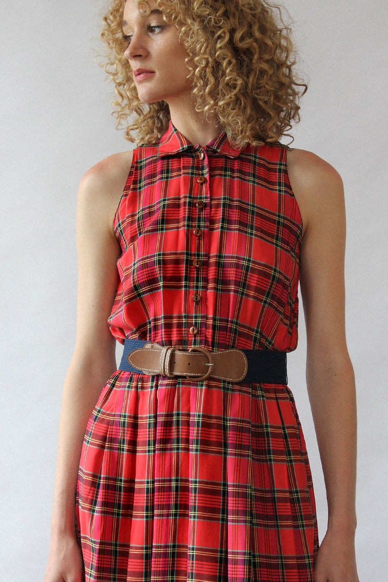 Scottish Plaid Flare Dress XS-M OMNIA Scottish Plaid Flare Dress XS-M OMNIA
