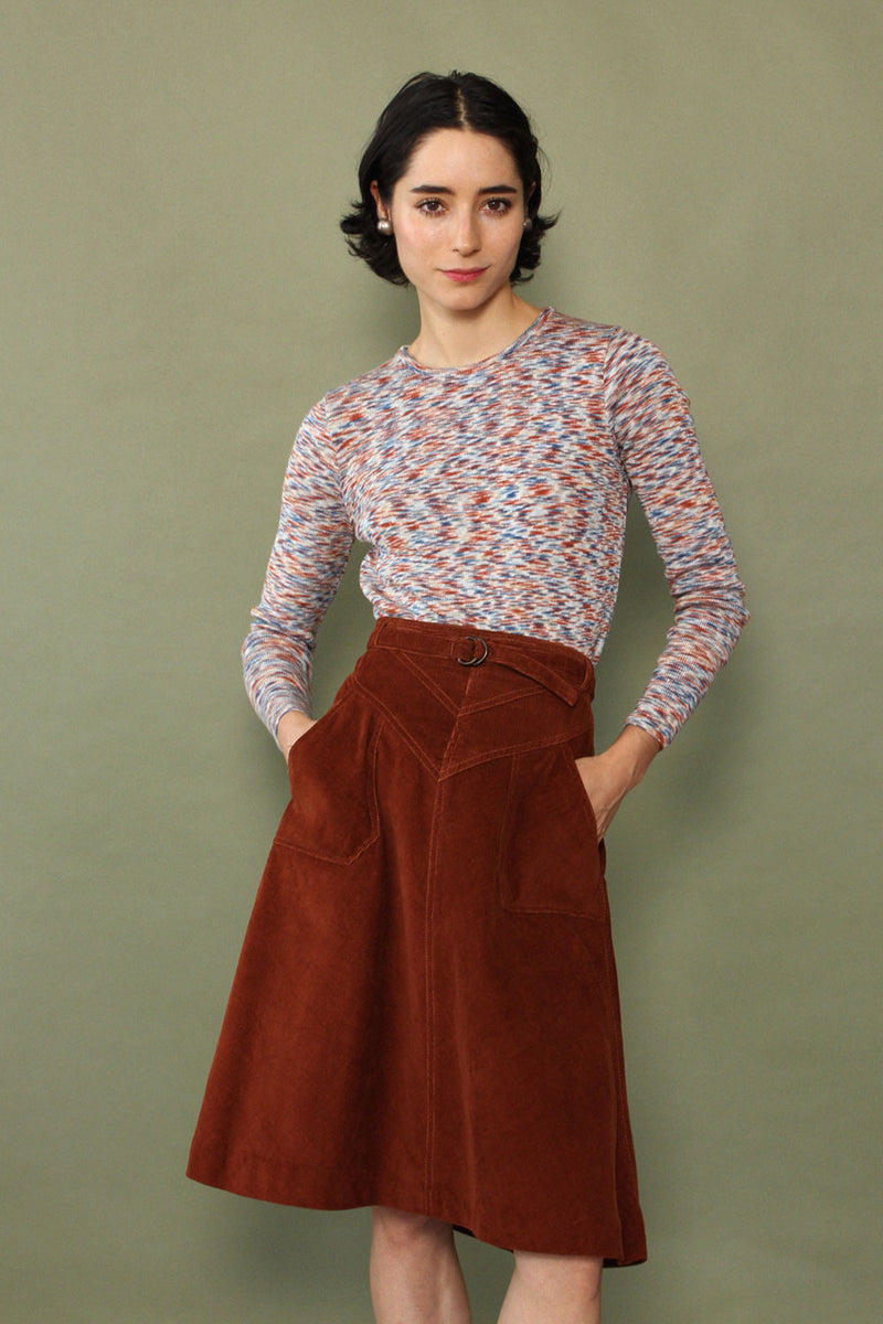 Brick Corduroy Flare Skirt XS/S