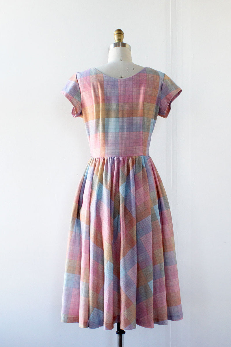 Rainbow Pastel Plaid Dress M – OMNIA Rainbow Pastel Plaid Dress M – OMNIA
