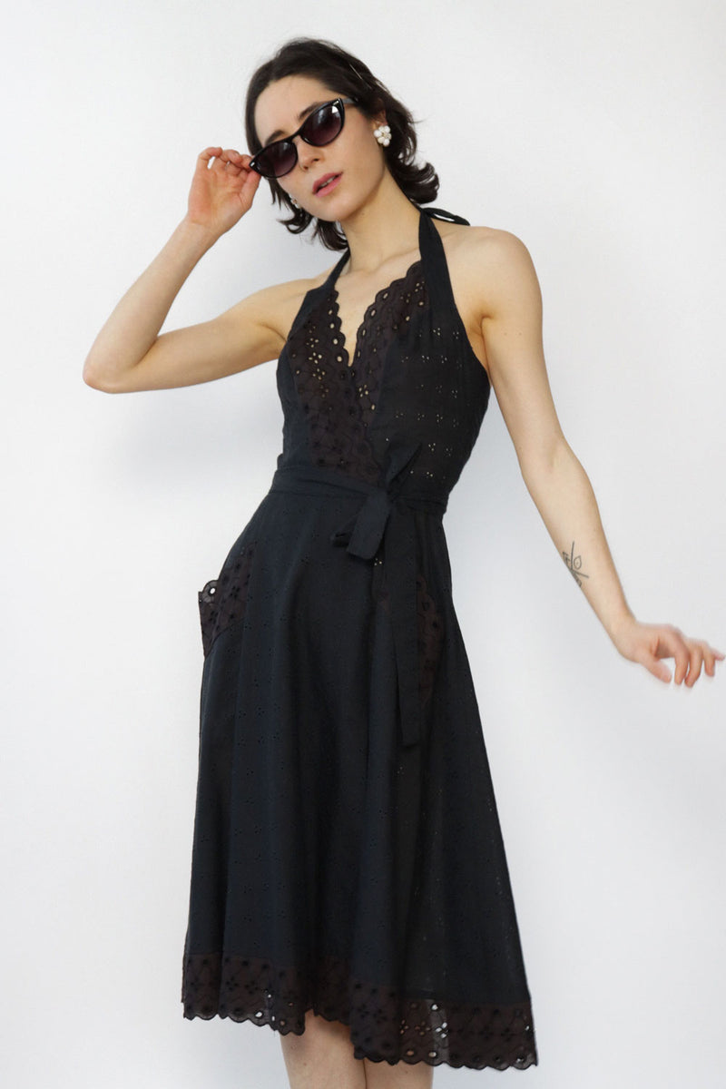 Climax Eyelet Halter Wrap Dress XS/S  OMNIA