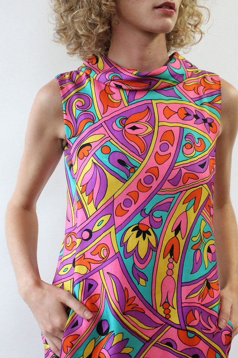 Twiggy Silk Mini Dress S/M OMNIA Twiggy Silk Mini Dress S/M OMNIA