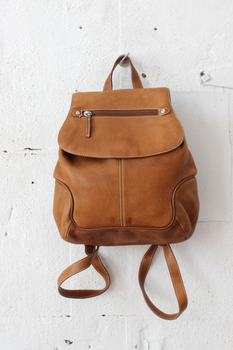 Chestnut Leather Backpack – OMNIA