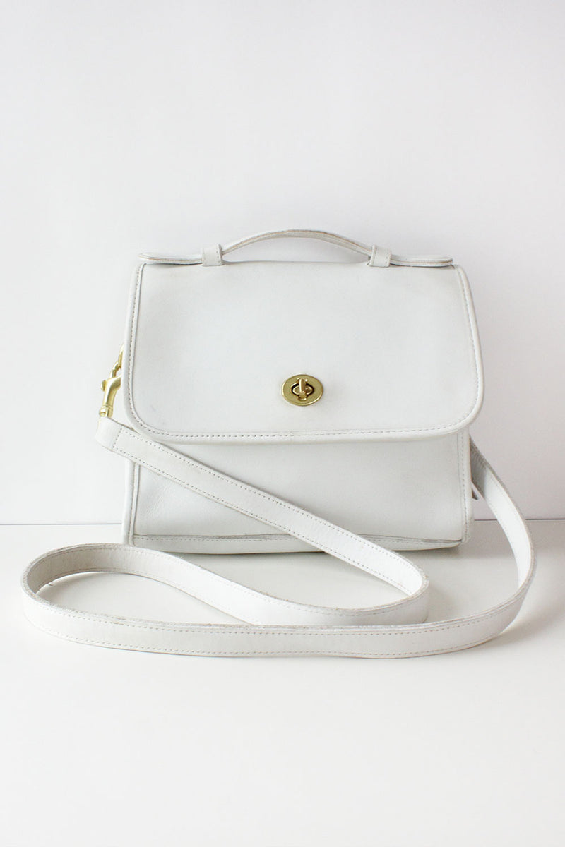 Vintage white leather coach purse Clearance