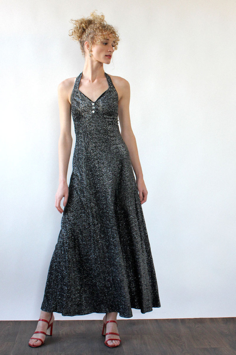 Twinkling Halter Maxi Dress S/M OMNIA Twinkling Halter Maxi Dress S/M OMNIA