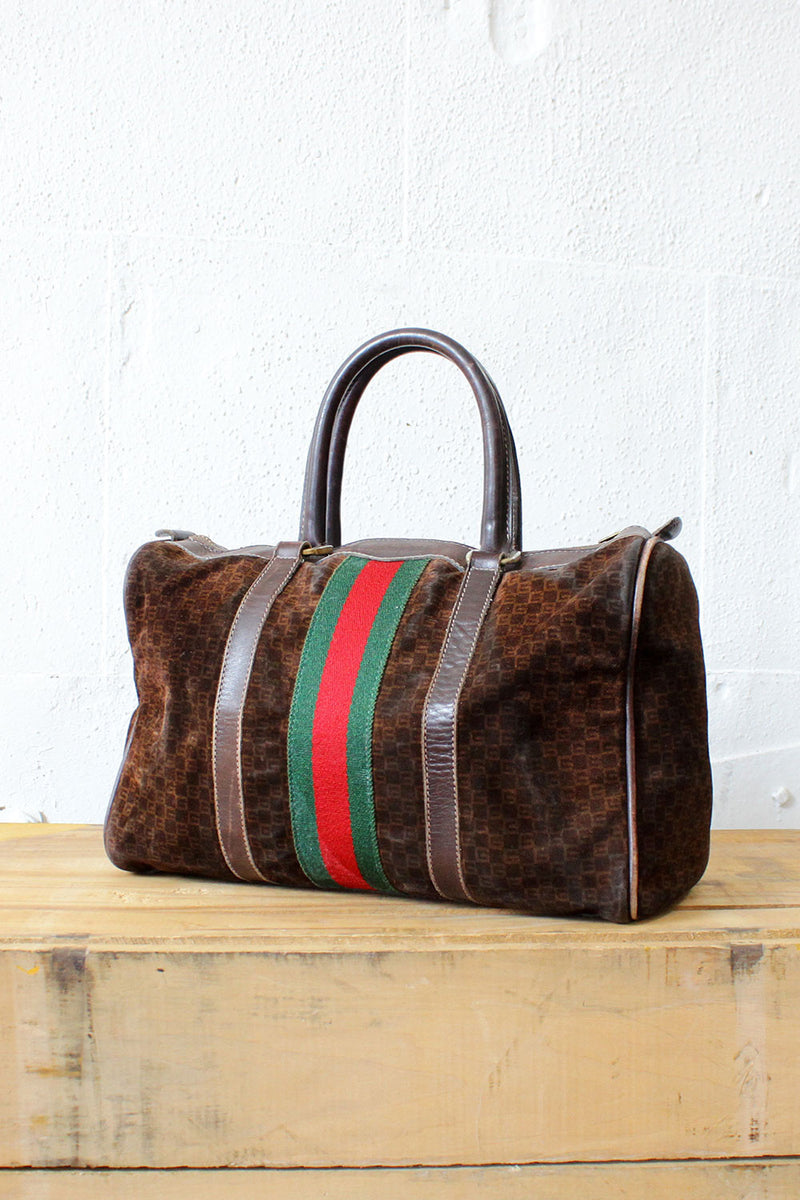 Vintage Gucci Striped Suede Speedy Bag – OMNIA