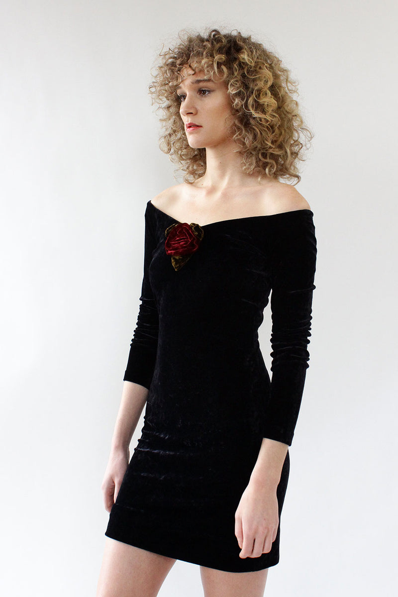 Betsey Johnson Hot Date Velvet Dress S/M OMNIA Betsey Johnson Hot Date Velvet Dress S/M OMNIA