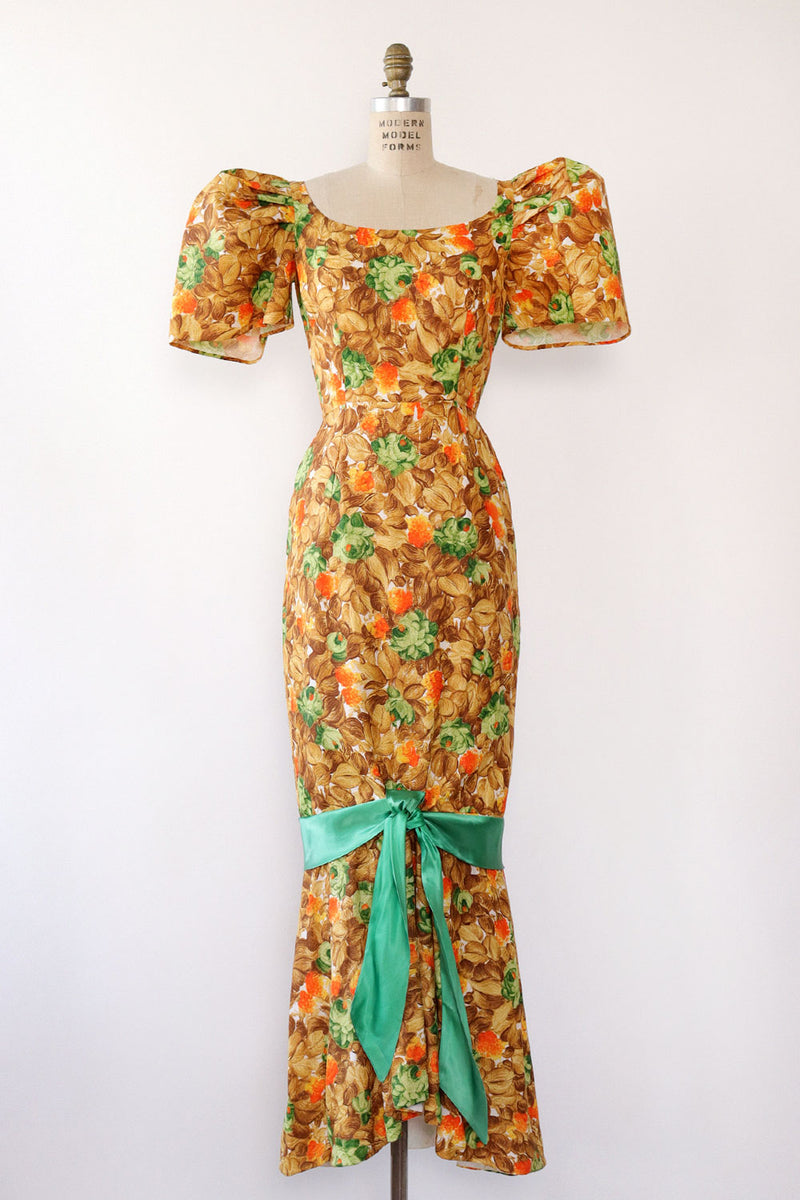 Tropical Filipiniana Terno Sleeve Dress S/M OMNIA Tropical Filipiniana Terno Sleeve Dress S/M OMNIA