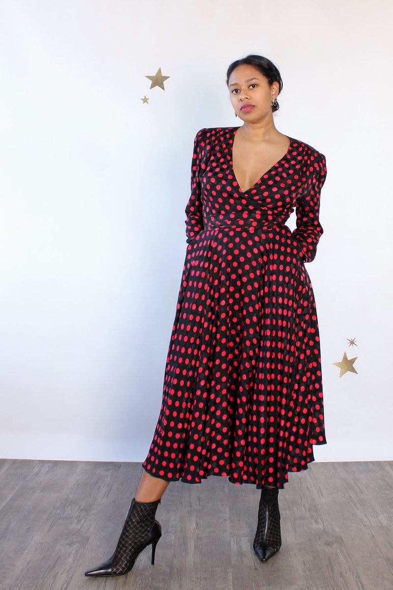 slim fit dress slacks Harper Polka Dot Midi Dress – Teal Poppy main image 1
