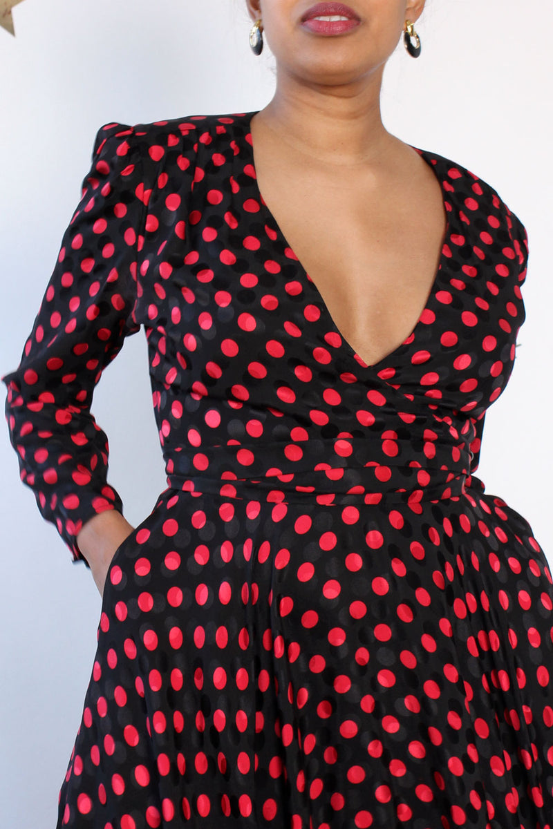 Nipon Silk Polka Dot Dress M OMNIA Nipon Silk Polka Dot Dress M OMNIA