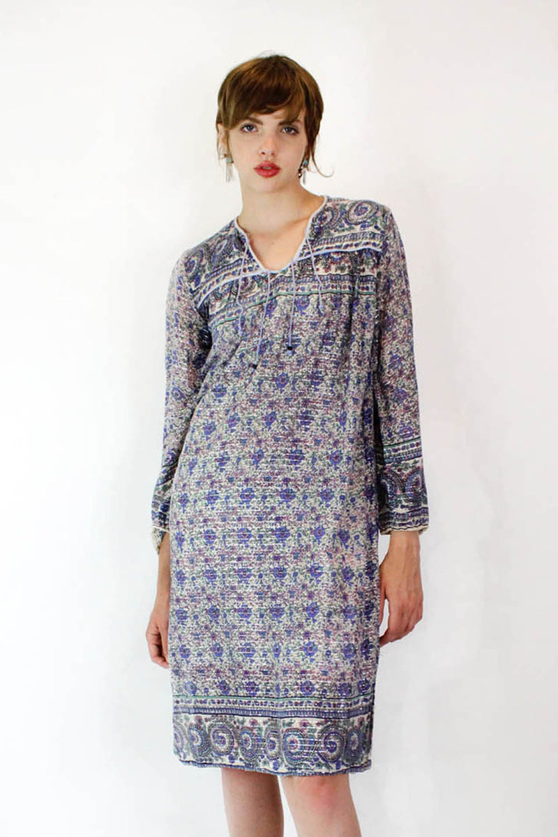 Indian Gauze Metallic Dress S/M Indian Gauze Metallic Dress S/M