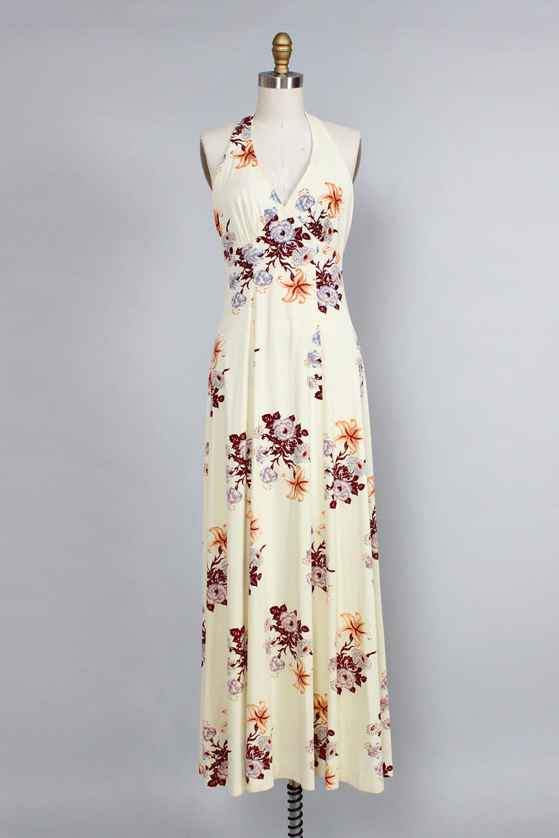 In Bloom 70s Halter Dress