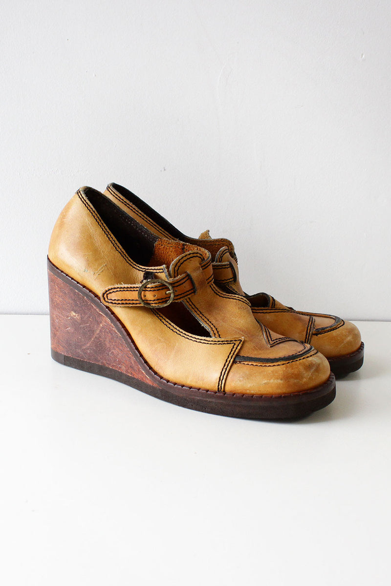 Ashbury Leather Wooden Wedges