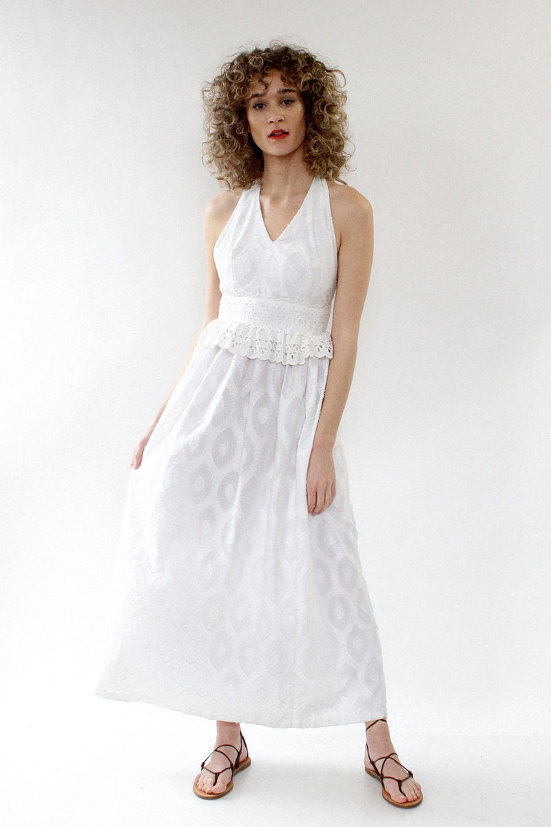 Eyelet Cloud Halter Dress XS/S OMNIA Eyelet Cloud Halter Dress XS/S OMNIA