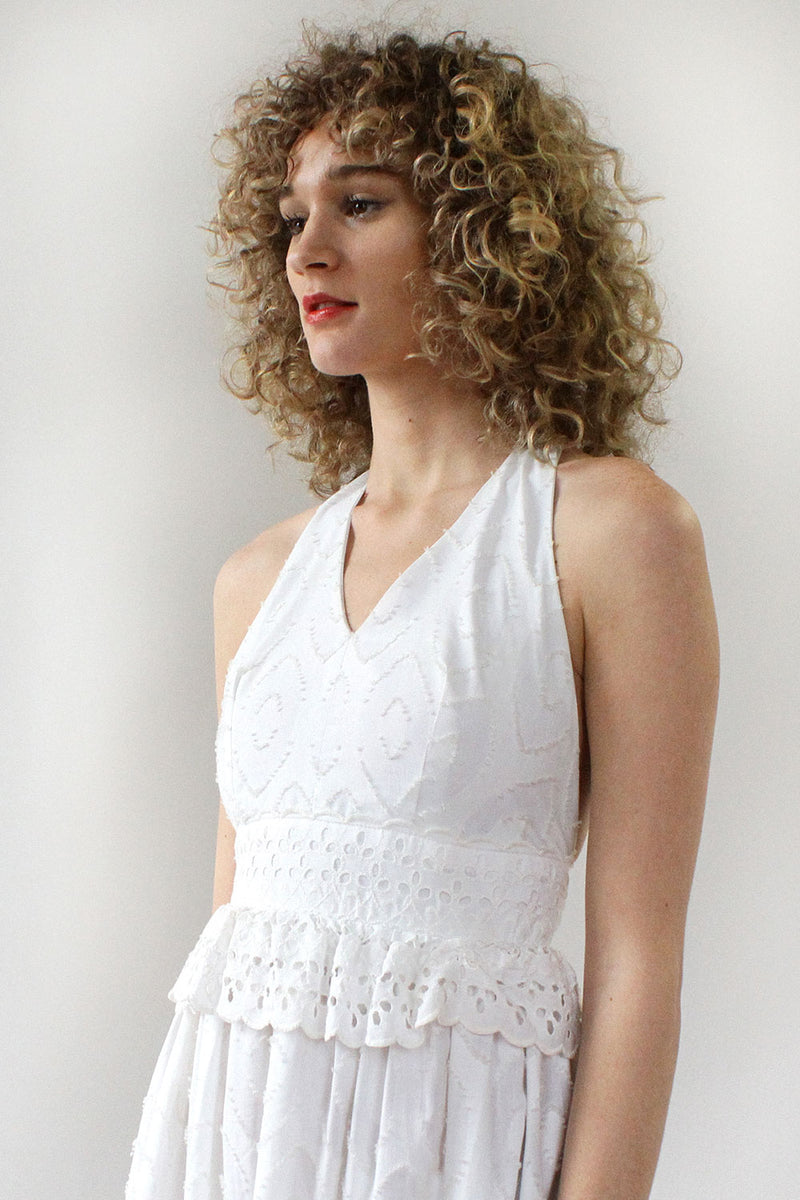 Eyelet Cloud Halter Dress XS/S OMNIA Eyelet Cloud Halter Dress XS/S OMNIA