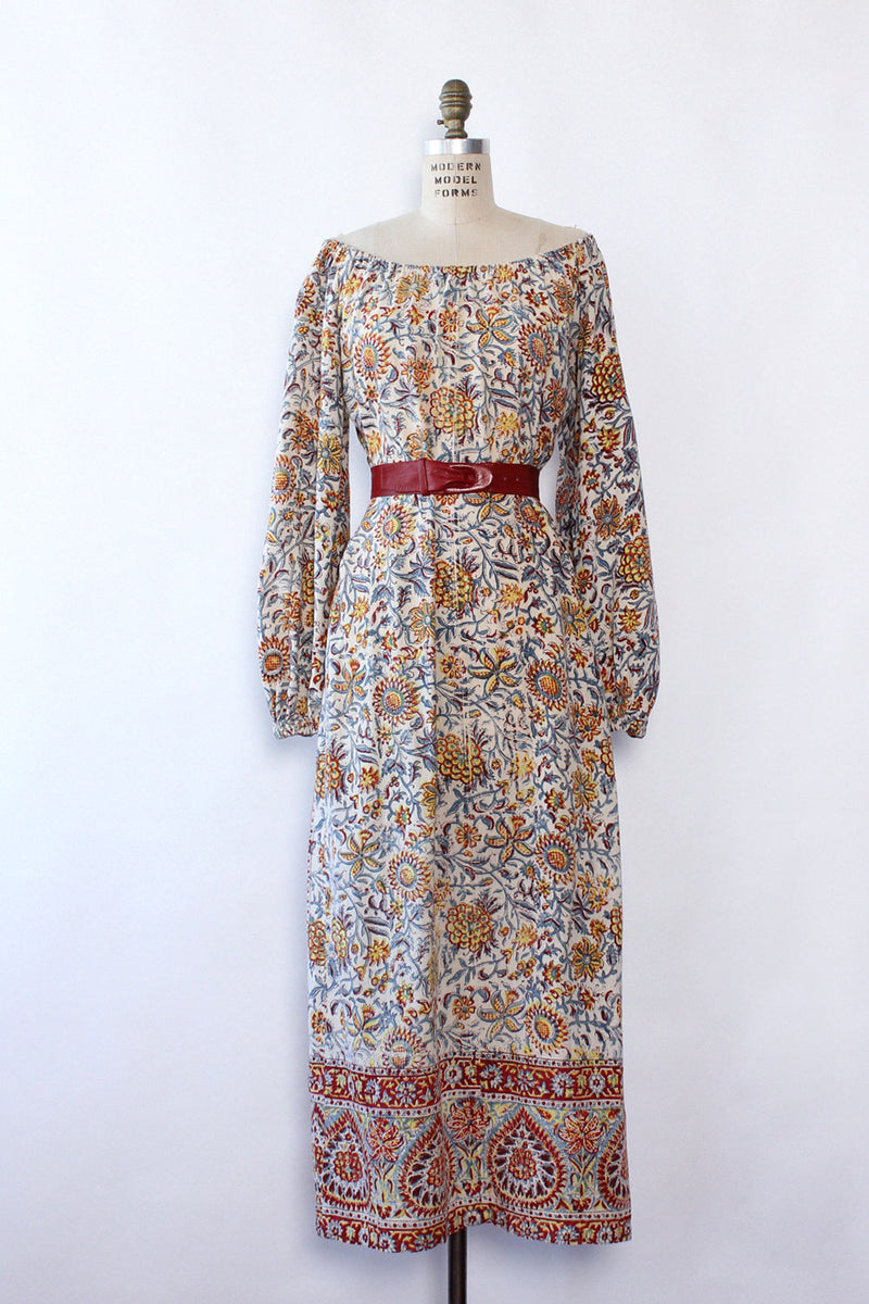 Indian Cotton Block Print Maxi S/M OMNIA Indian Cotton Block Print Maxi S/M OMNIA