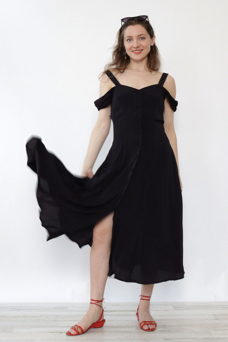 Audrey Little Black Summer Dress S OMNIA Audrey Little Black Summer Dress S OMNIA