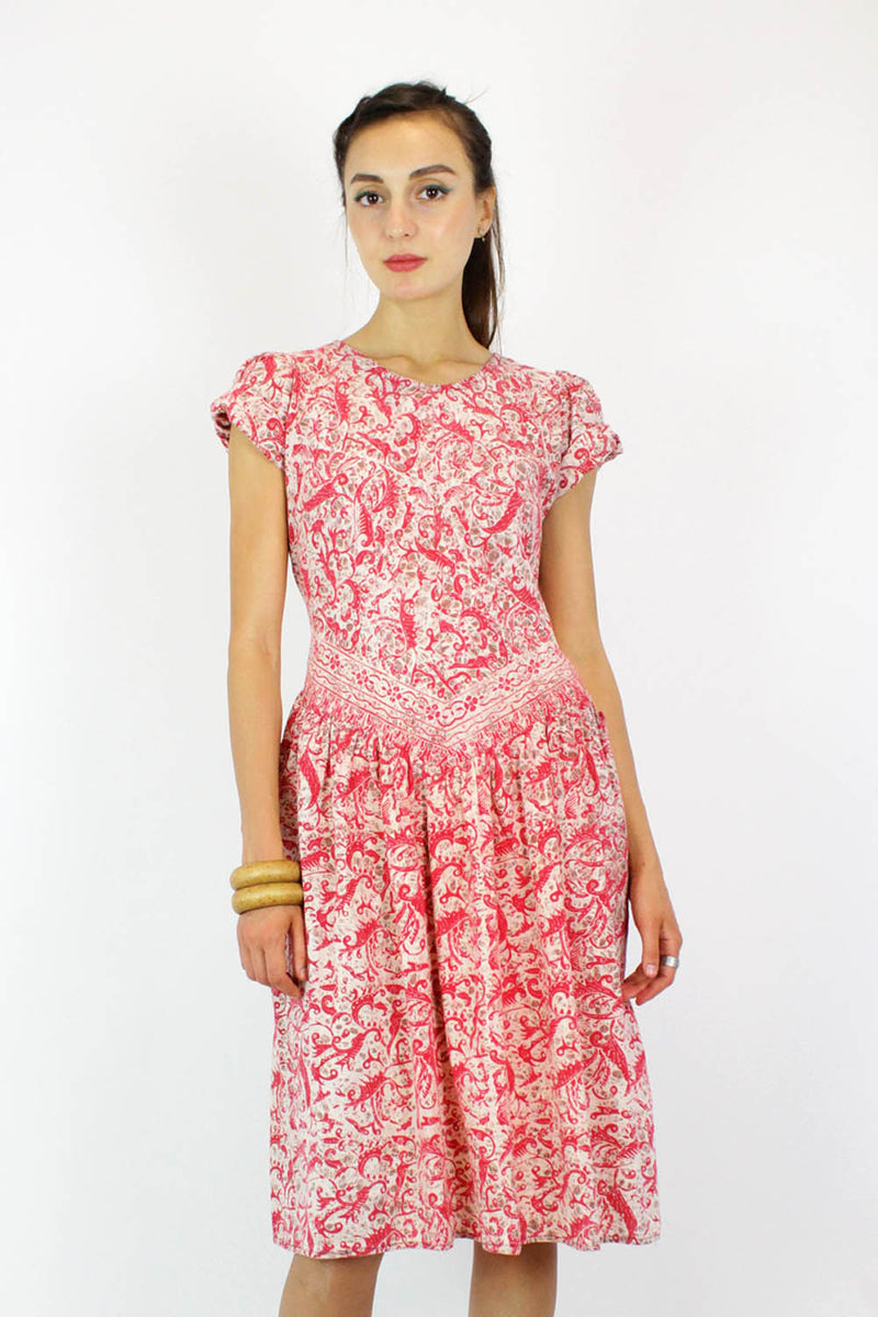 Indonesian Batik Cotton Dress S/M Indonesian Batik Cotton Dress S/M