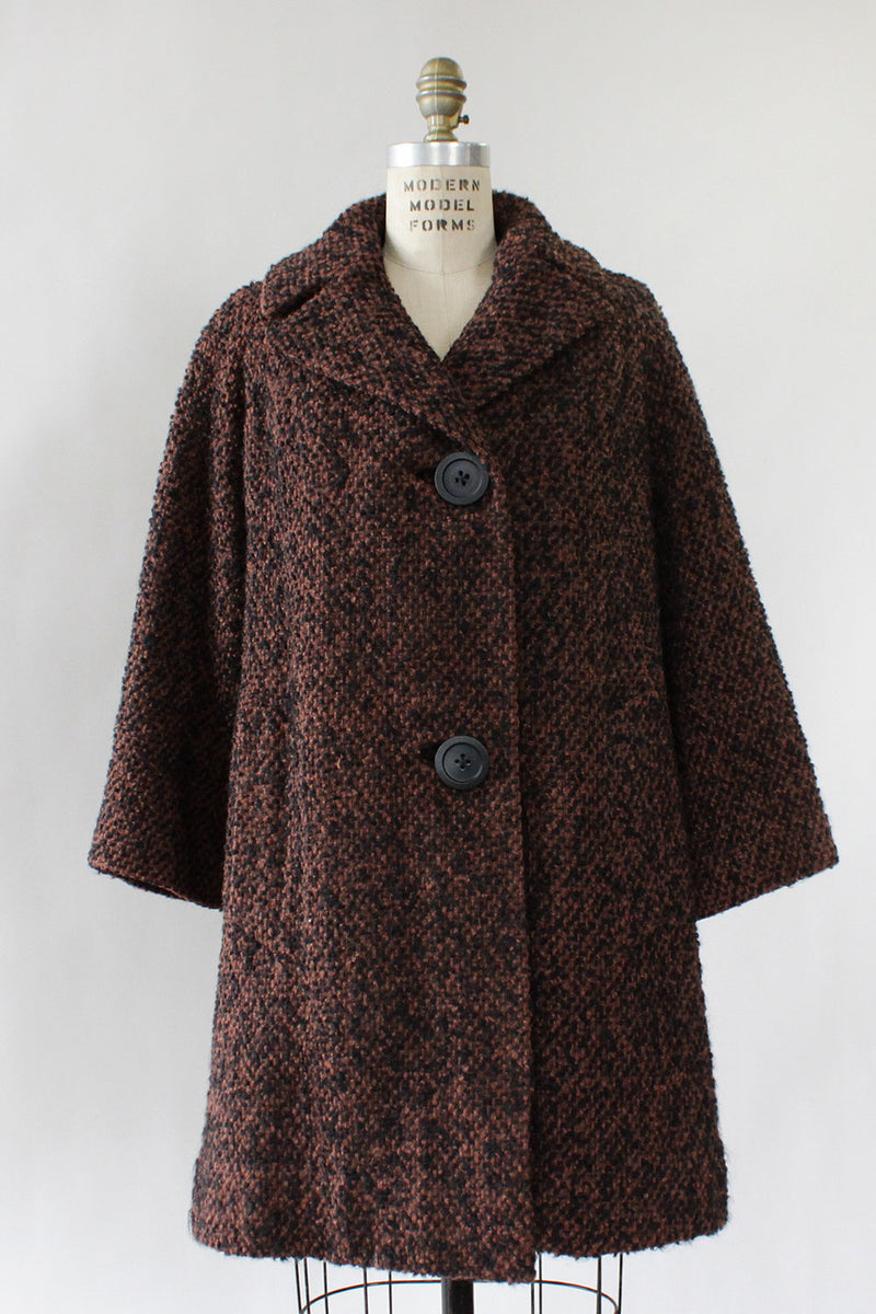 Boucle swing coat sales