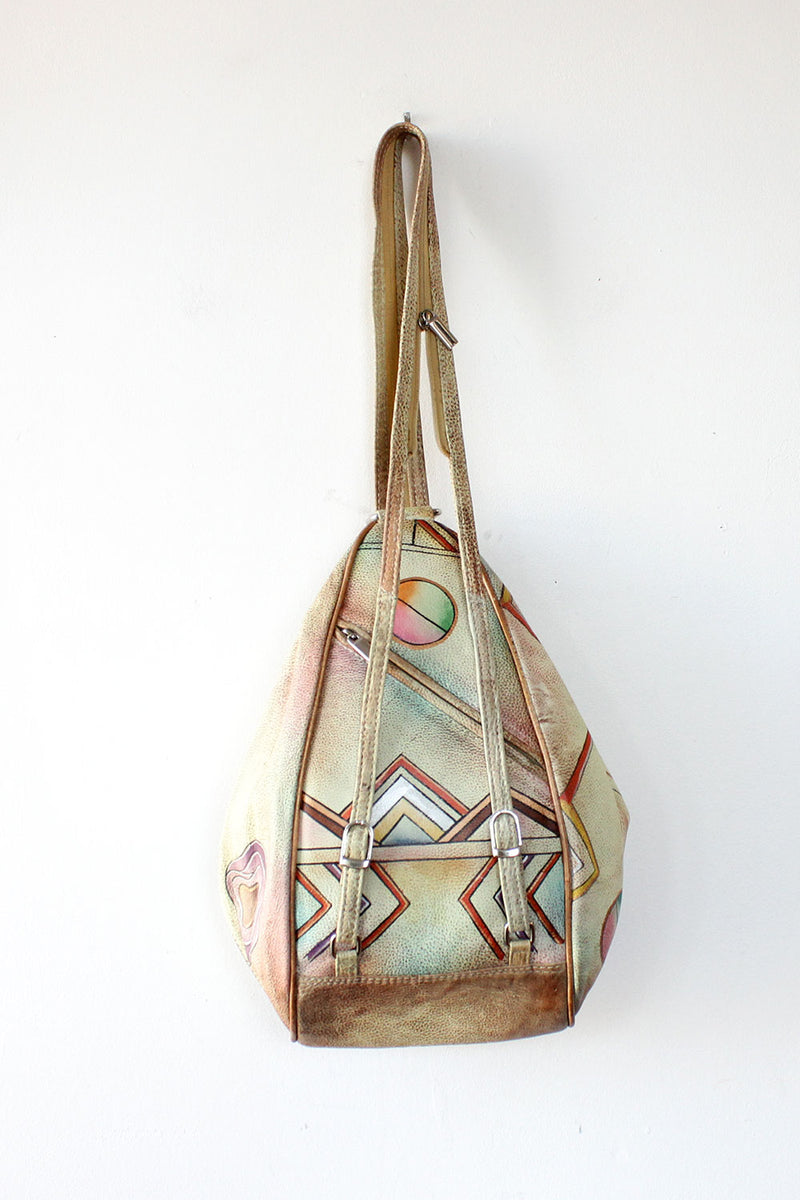Abstract Painted Leather Backpack – OMNIA Abstract Painted Leather Backpack – OMNIA