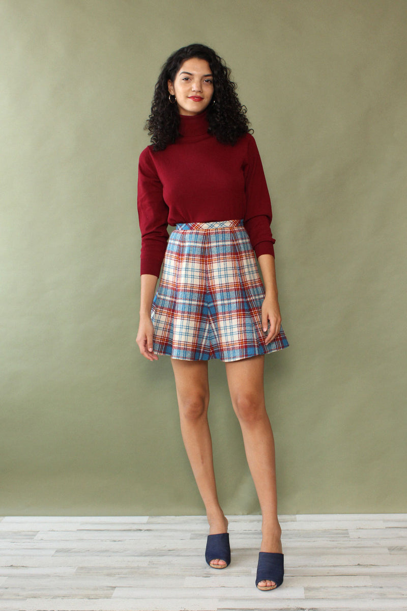 Soft Pastel Plaid Skirt XS