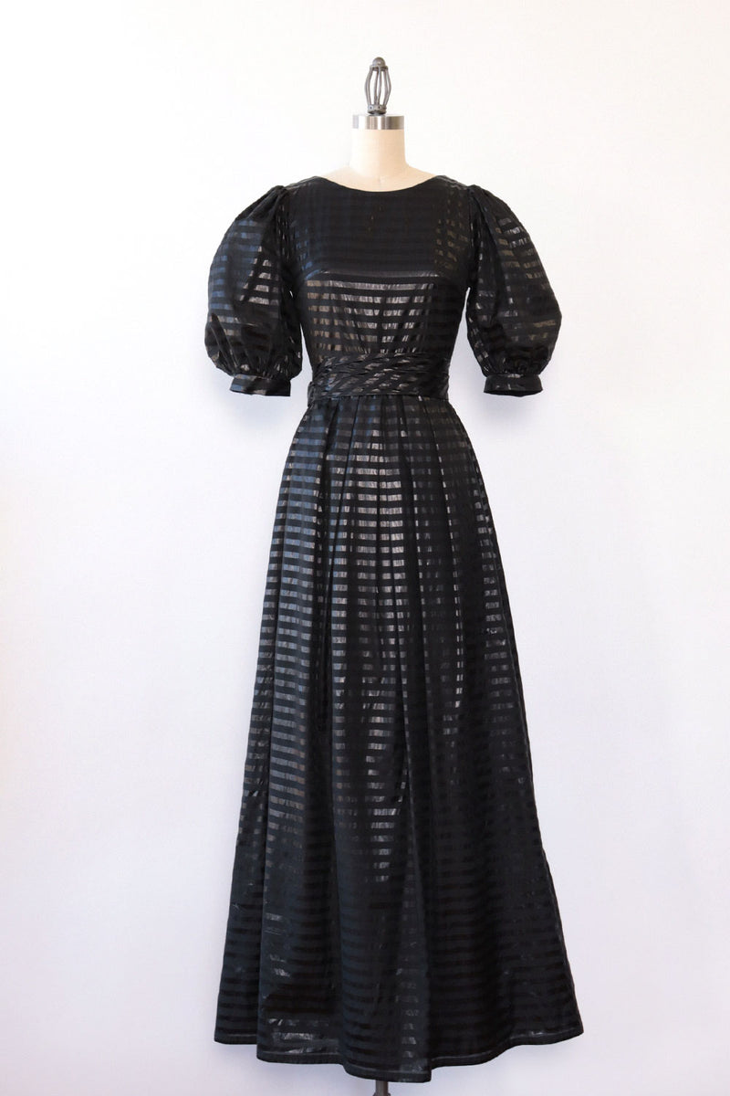 Wet Look Stripe Peasant Gown XS/S OMNIA Wet Look Stripe Peasant Gown XS/S OMNIA