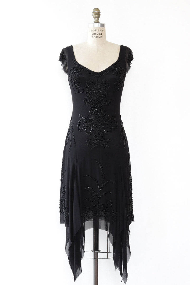 Nocturne Beaded Mesh Flapper Dress S-S/M OMNIA Nocturne Beaded Mesh Flapper Dress S-S/M OMNIA