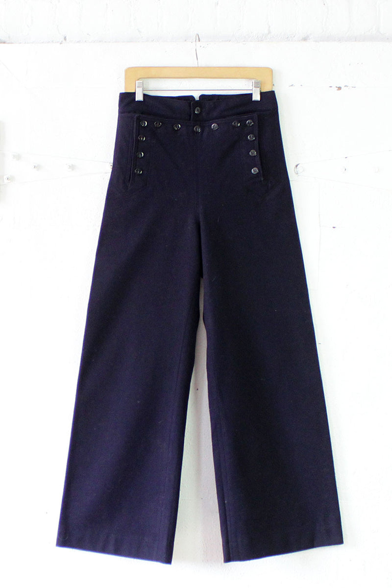 1960s Wide Leg Sailor Pants S/M