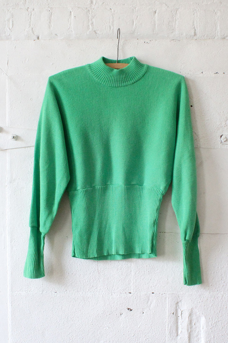 Neon Green Dolman Sweater S M