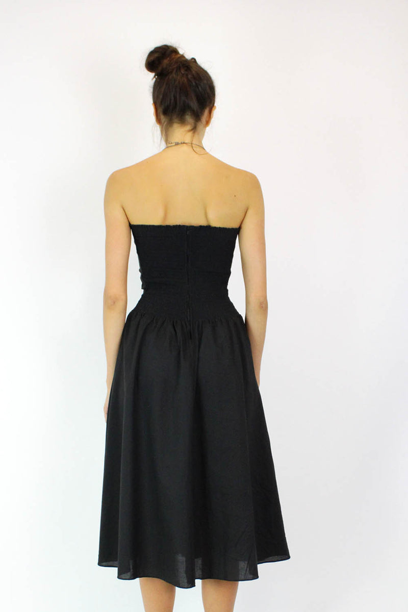 Black Corset Flare Dress M OMNIA Black Corset Flare Dress M OMNIA