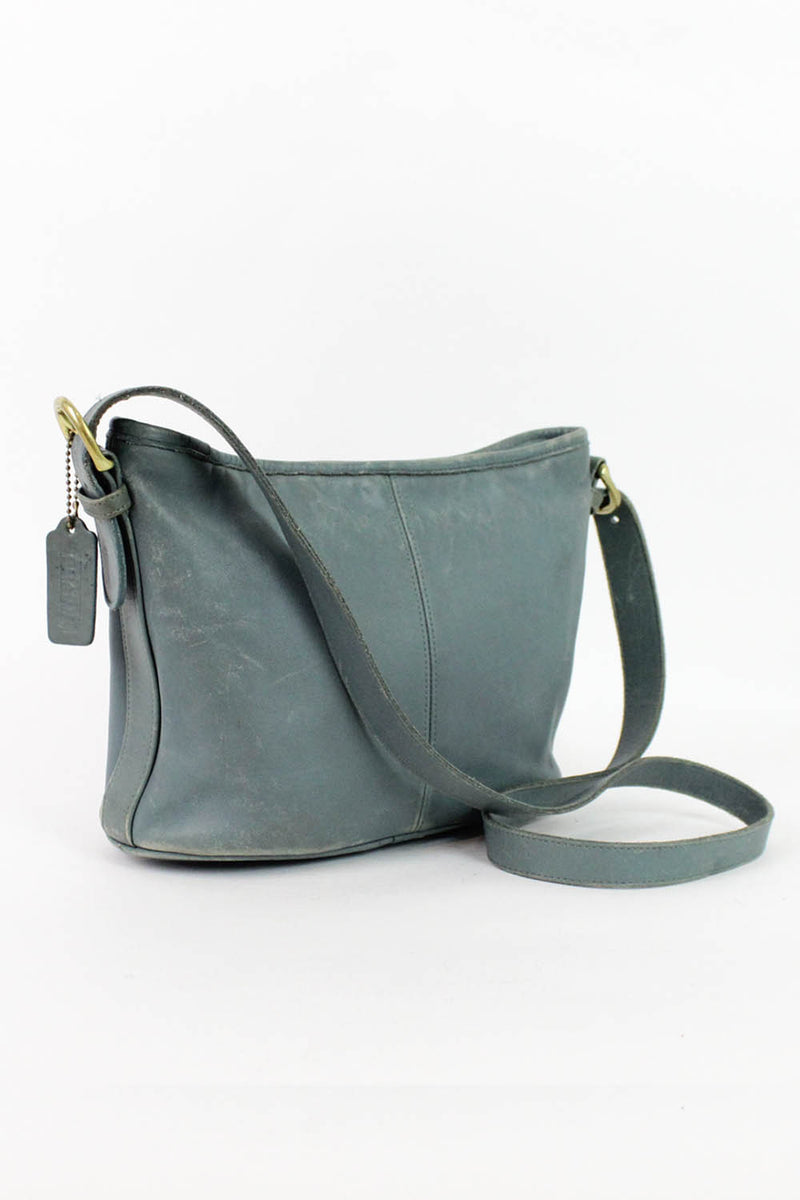 Shady Blue Leather Coach Bag – OMNIA