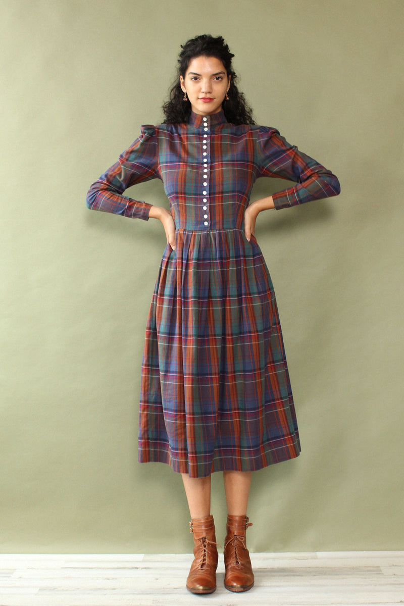 Ralph Lauren Plaid Prairie Dress S/M OMNIA Ralph Lauren Plaid Prairie Dress S/M OMNIA