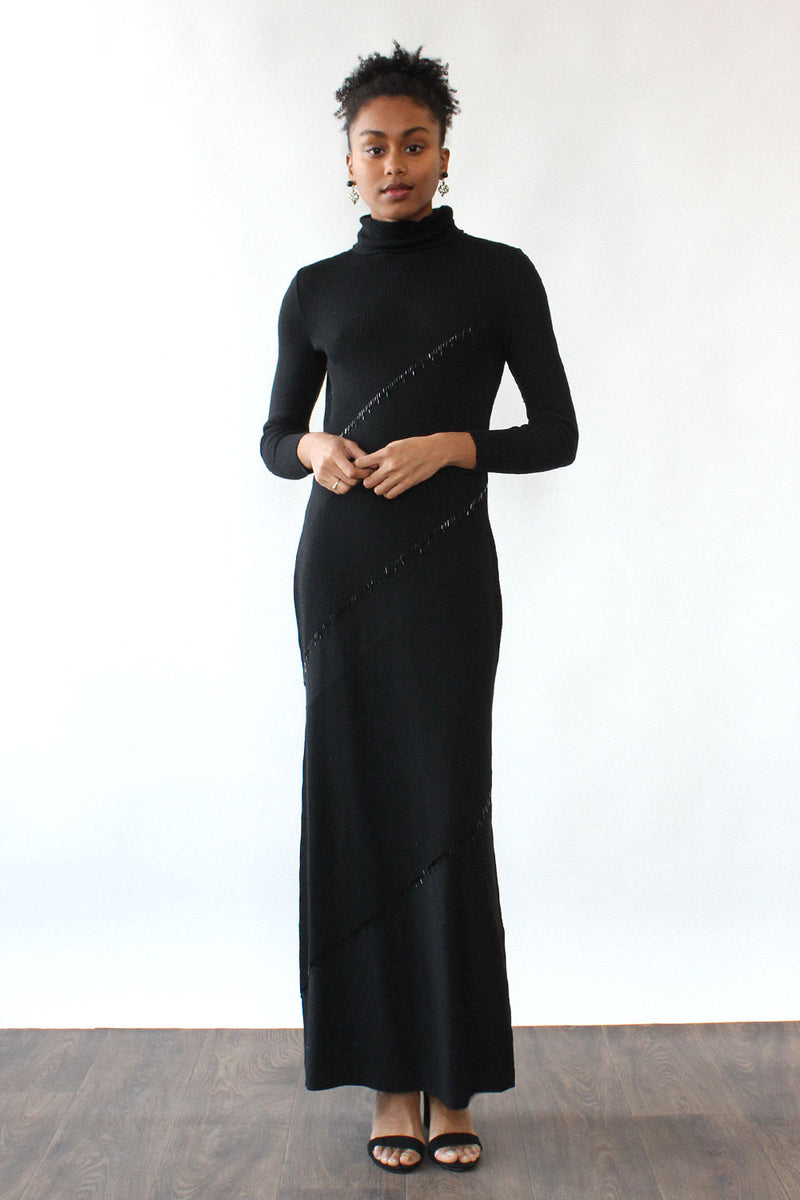 Banff Beaded Knit Maxi Dress M/L OMNIA Banff Beaded Knit Maxi Dress M/L OMNIA