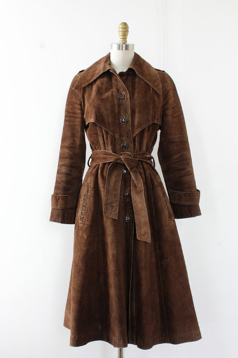 Suede Princess Trench Coat S – OMNIA Suede Princess Trench Coat S – OMNIA
