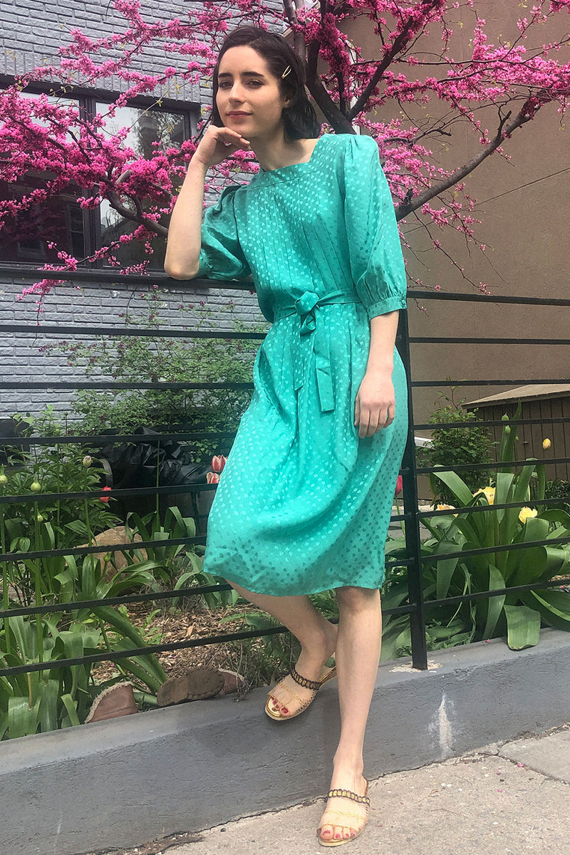 Aquamarine Silk Dress S/M – OMNIA