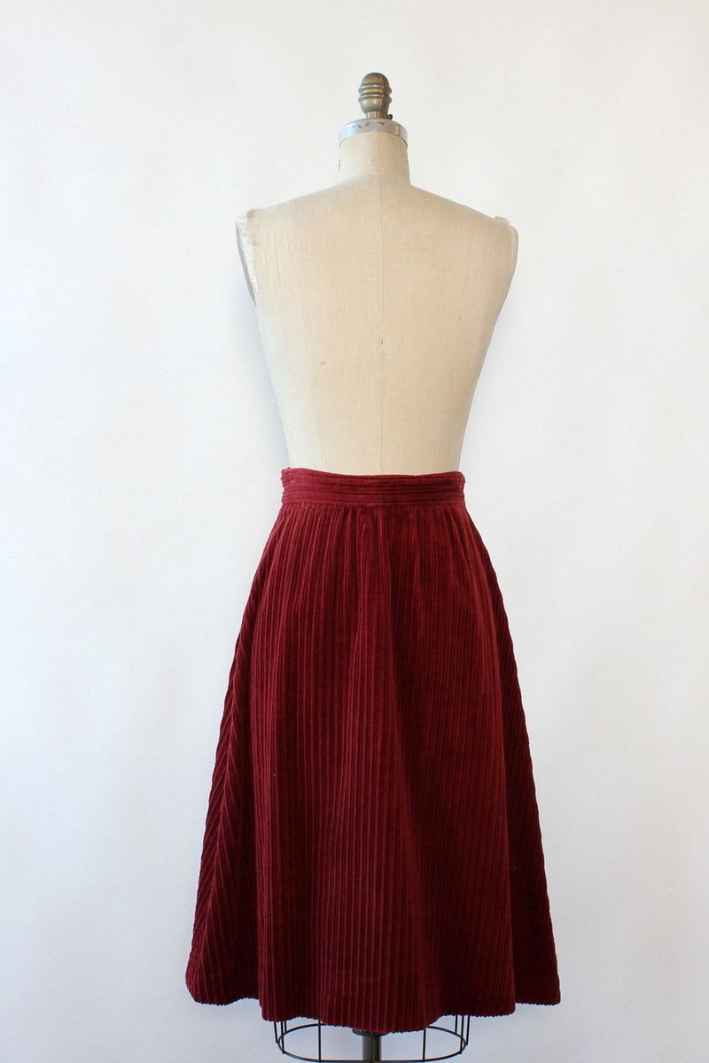 Maroon cord skirt hotsell