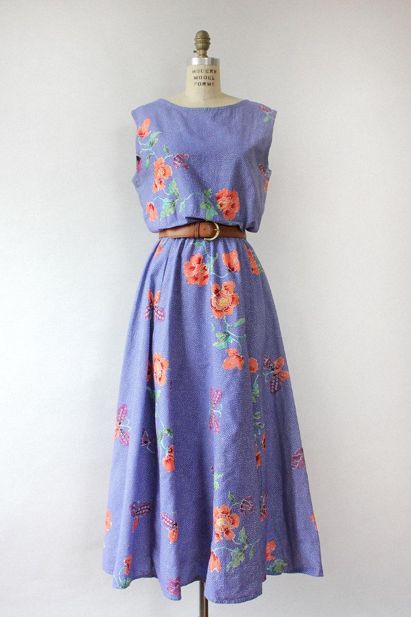 Batik Floral Tea Dress L/XL OMNIA Batik Floral Tea Dress L/XL OMNIA