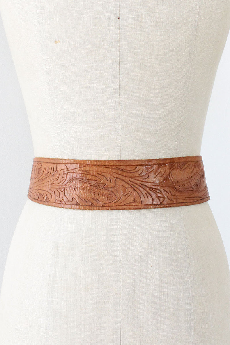 Feather Tooled Corset Belt – OMNIA