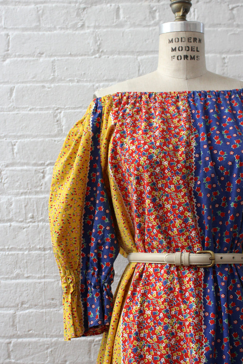 cotton peasant dresses Cotton Calico Peasant Dress S-L – OMNIA
