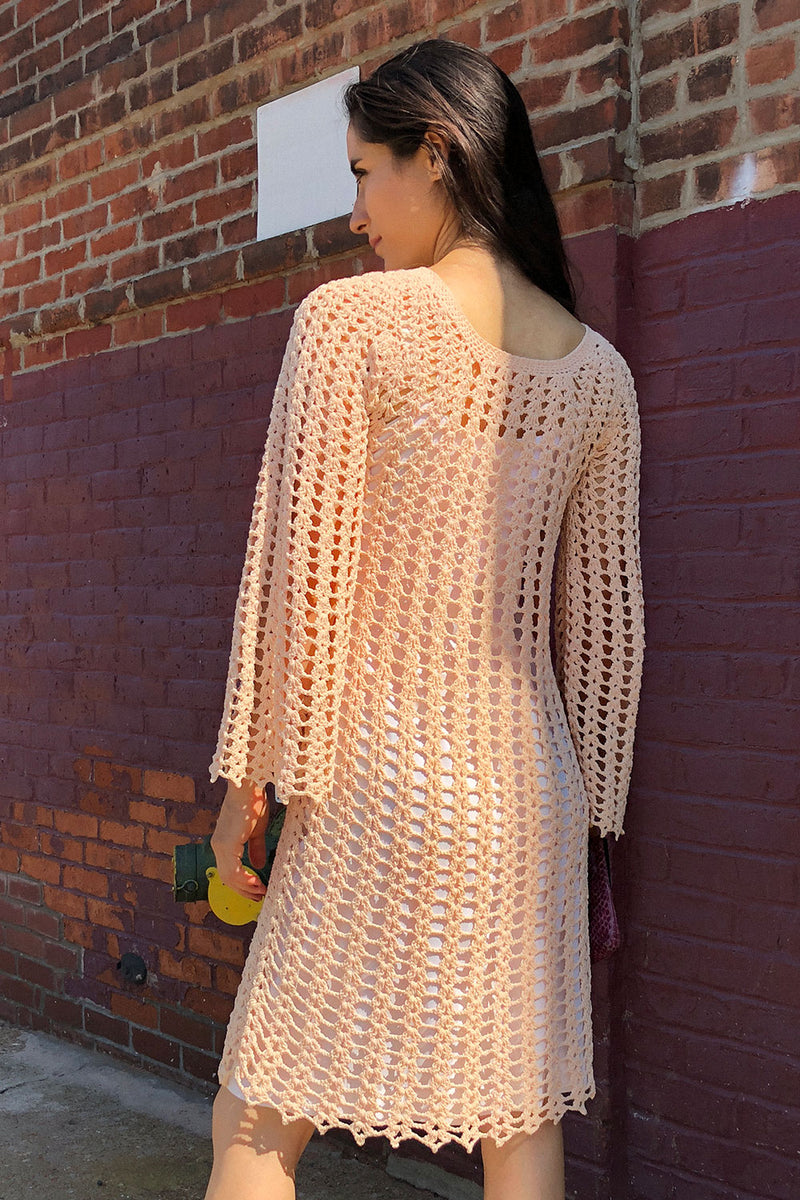 blush crochet dress Pretty Blush Dress - Crochet Dress - Shift Dress