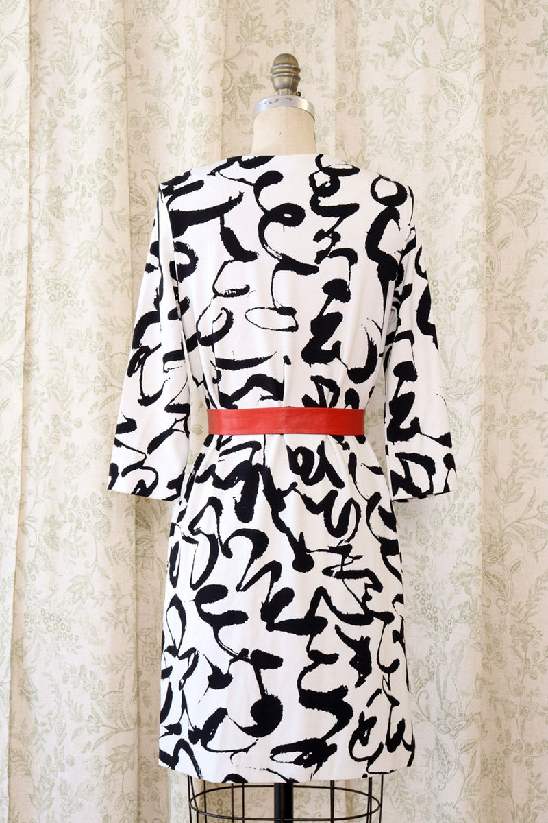 marimekko a line dress Scandinavian Marimekko Pink, Black & Red Scandinavian A-Line Dress by CraftedHome