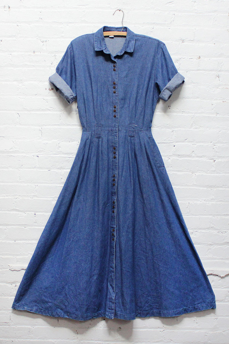 Denim Flare Dress M OMNIA Denim Flare Dress M OMNIA