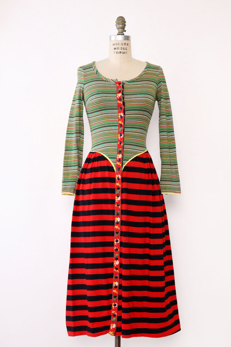 Betsey Johnson Alley Cat Mixed Stripe Dress XS/S OMNIA Betsey Johnson Alley Cat Mixed Stripe Dress XS/S OMNIA